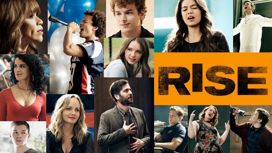 A promotional collage poster featuring the main cast of NBC’s Rise.
