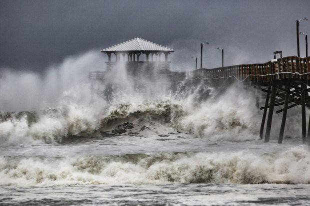 Hurricane Florence’s devastating waves over the coastlines of the Carolinas. 